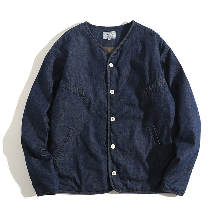 新入荷アメカジ男前デニム フィッシィング シャツ カバーオール ジャケット 綿95% インディゴ ワークジャケット カジュアル M~XXL選択/ＸＬ