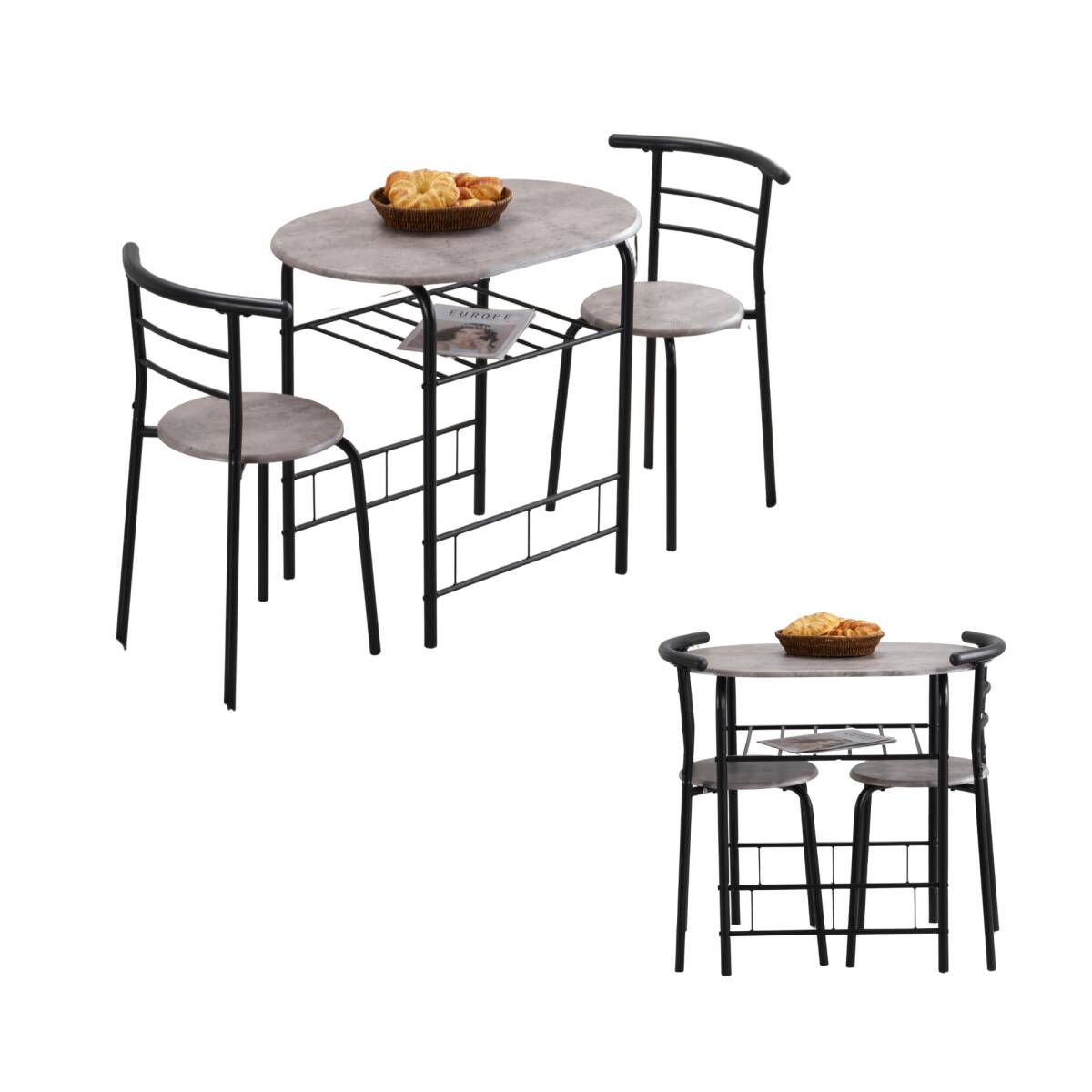 楕円形 ダイニング 3点セット ダイニングテーブル ダイニングセット 食卓 チェア2脚 コンパクトサイズ 2人掛け おしゃれ コンパクト 木目調