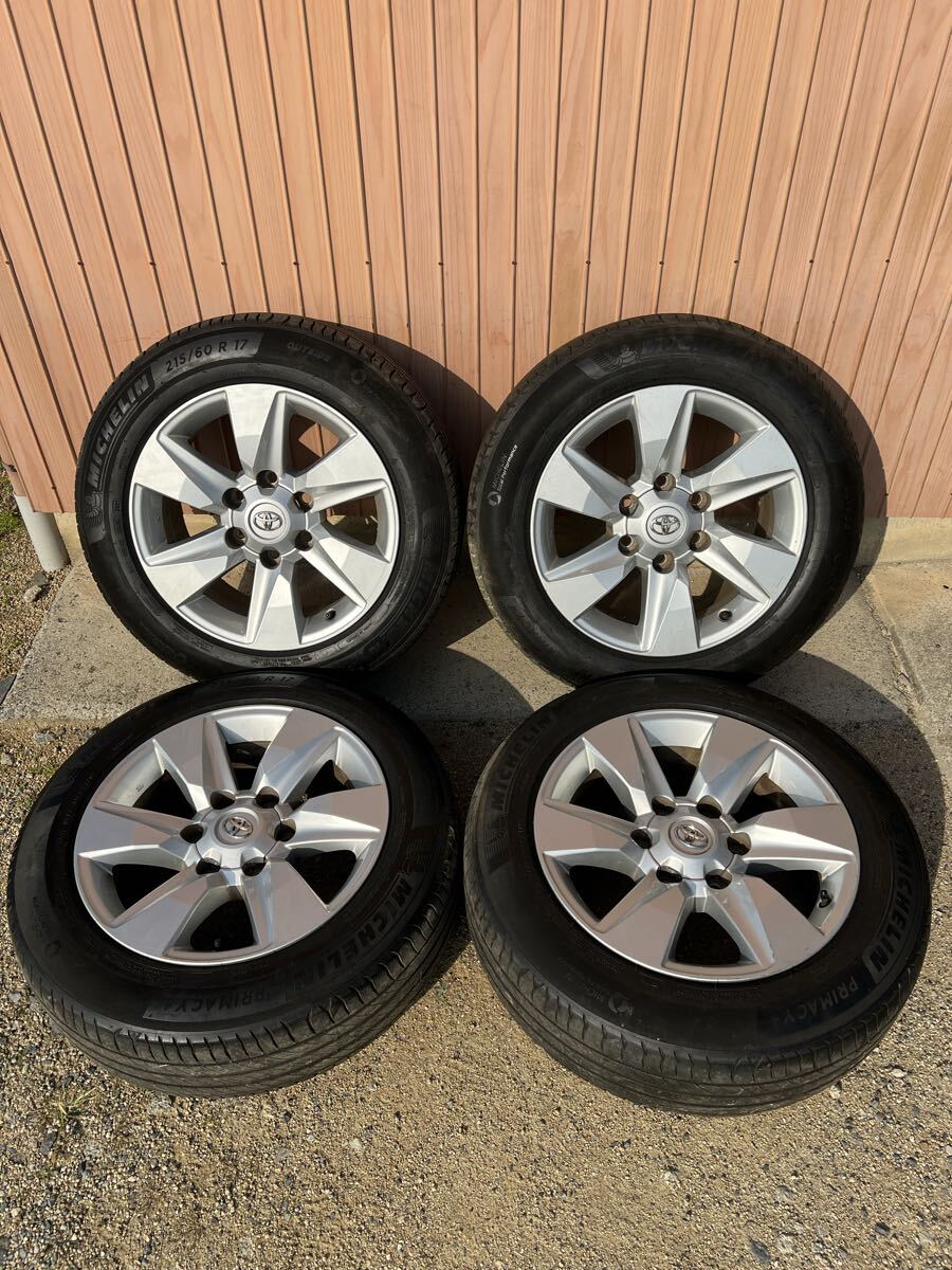 人気　2021年製　215/60R17 4本　トヨタ純正　150系ランクル　TXプラド 後期　ハイエース　6穴　PCD139.7 