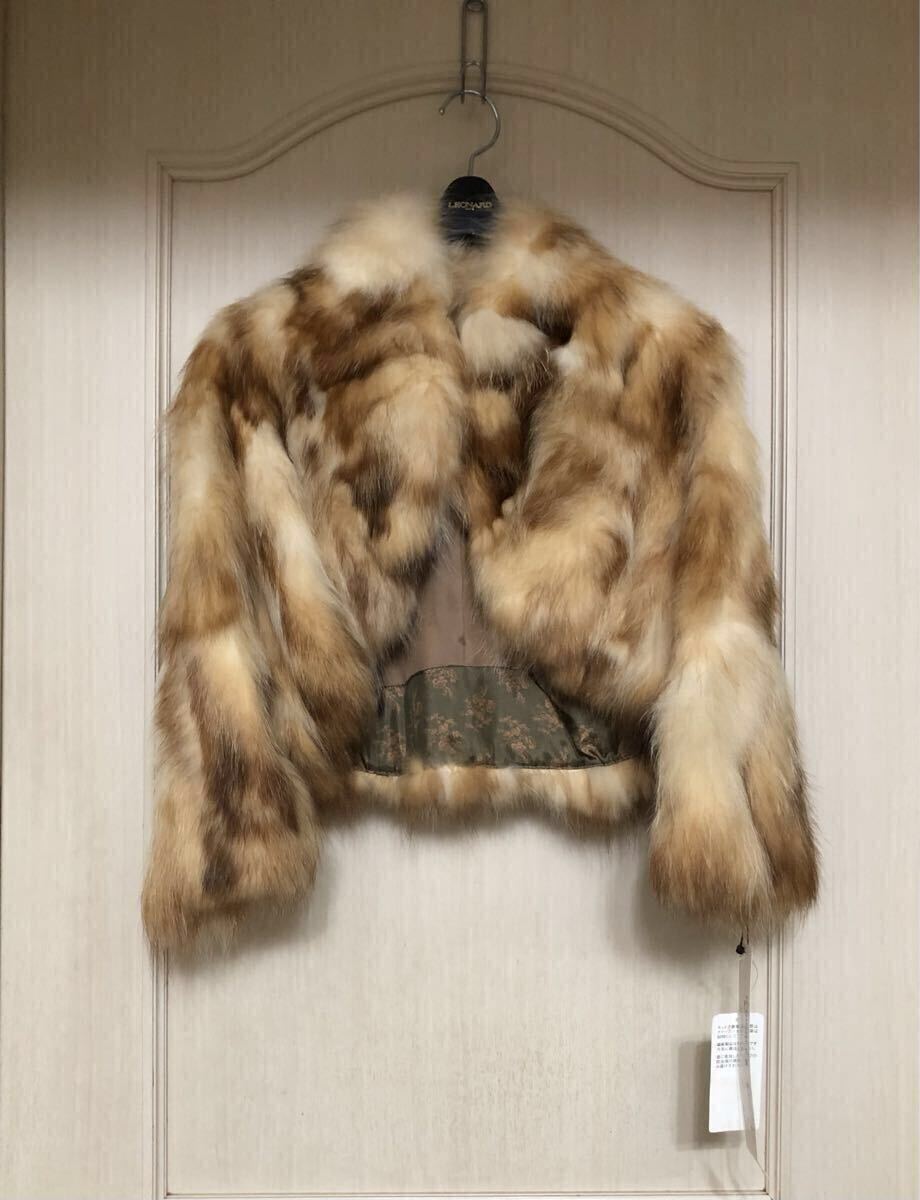 新品◆ヴェルソーVerseau ラクーン毛皮ファー ボレロ/ショートジャケットサイズ38 レディース 未使用品 タグ付き 定価61.950