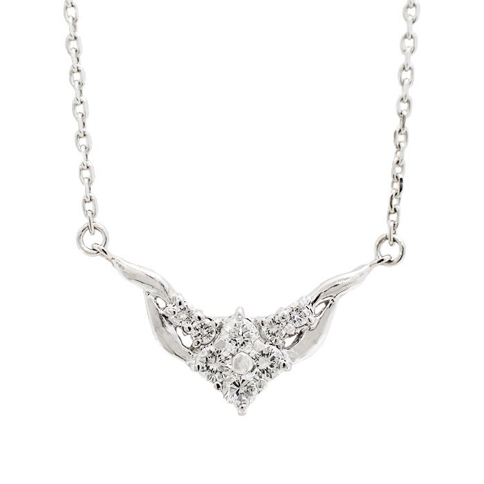 Pt900/Pt850 ダイヤモンド ネックレス フラワーモチーフ 0.30ct 4.3g プラチナ 花 ダイヤ ジュエリー アクセサリー 宝石