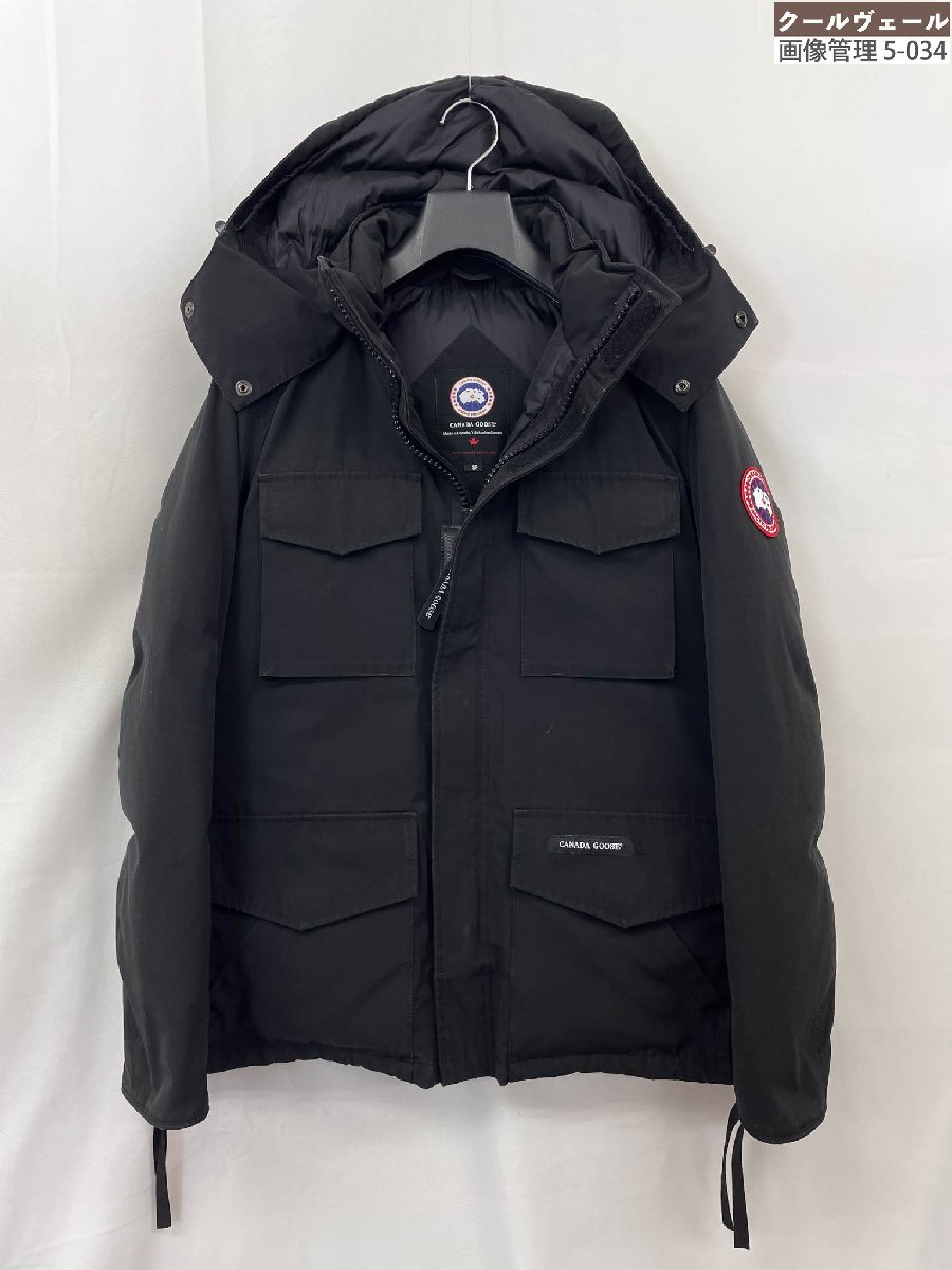 HH【カナダグース CANADA GOOSE】4078JM 取り外し可能なフード付き カムループス ダウンジャケット (メンズ) S ブラック ギア ◇32MB5319◇