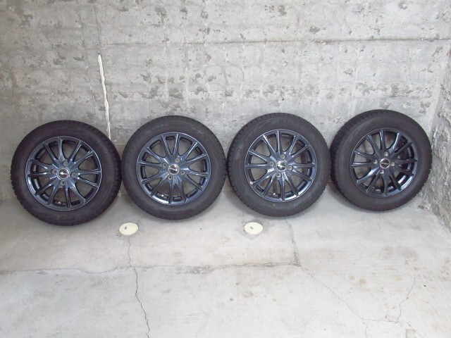 BRIDGESTONE ブリジストン BLIZZAK VRX2 155/65R14 75Q スタッドレスタイヤ 21年41週 / HOT STUFF WAREN 14インチ ホイール 管理7H1201C-H1