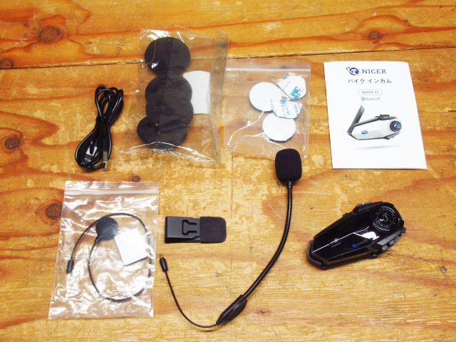 TNICER T2 バイク インカム Bluetooth5.2 6人同時通話 自動ペアリング 説明書付き 通電確認済み 現状品 管理7S1212R-C5