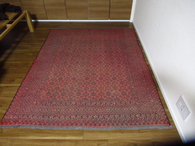 195x148cm トライバルラグ ヴィンテージラグ トルクメン 絨毯ラグ 管理F1213a-D-naga