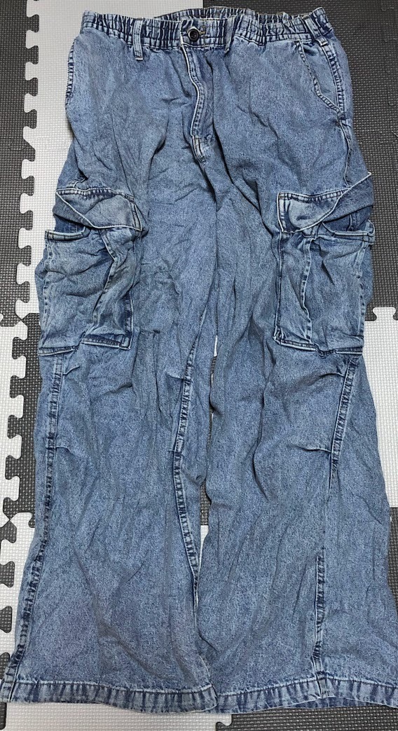 GU ジーユー デニムワイドカーゴパンツ ジーンズ ジーパン デニムパンツ XLサイズ