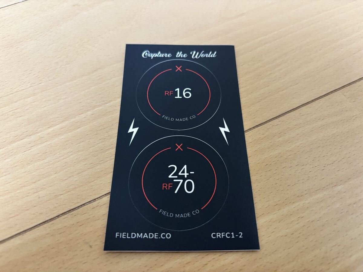 【新品未使用 / 送料無料】 FIELD MADE インジケーター ステッカー キヤノン Canon RF 16、24−70 レンズキャップ用