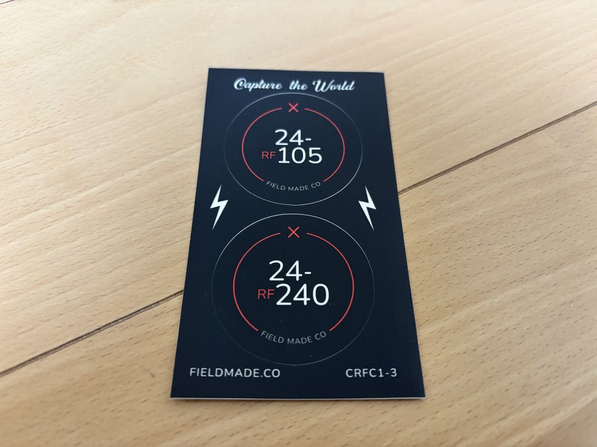 【新品未使用 / 送料無料】 FIELD MADE インジケーター ステッカー キヤノン Canon RF 24−105、24−240 レンズキャップ用