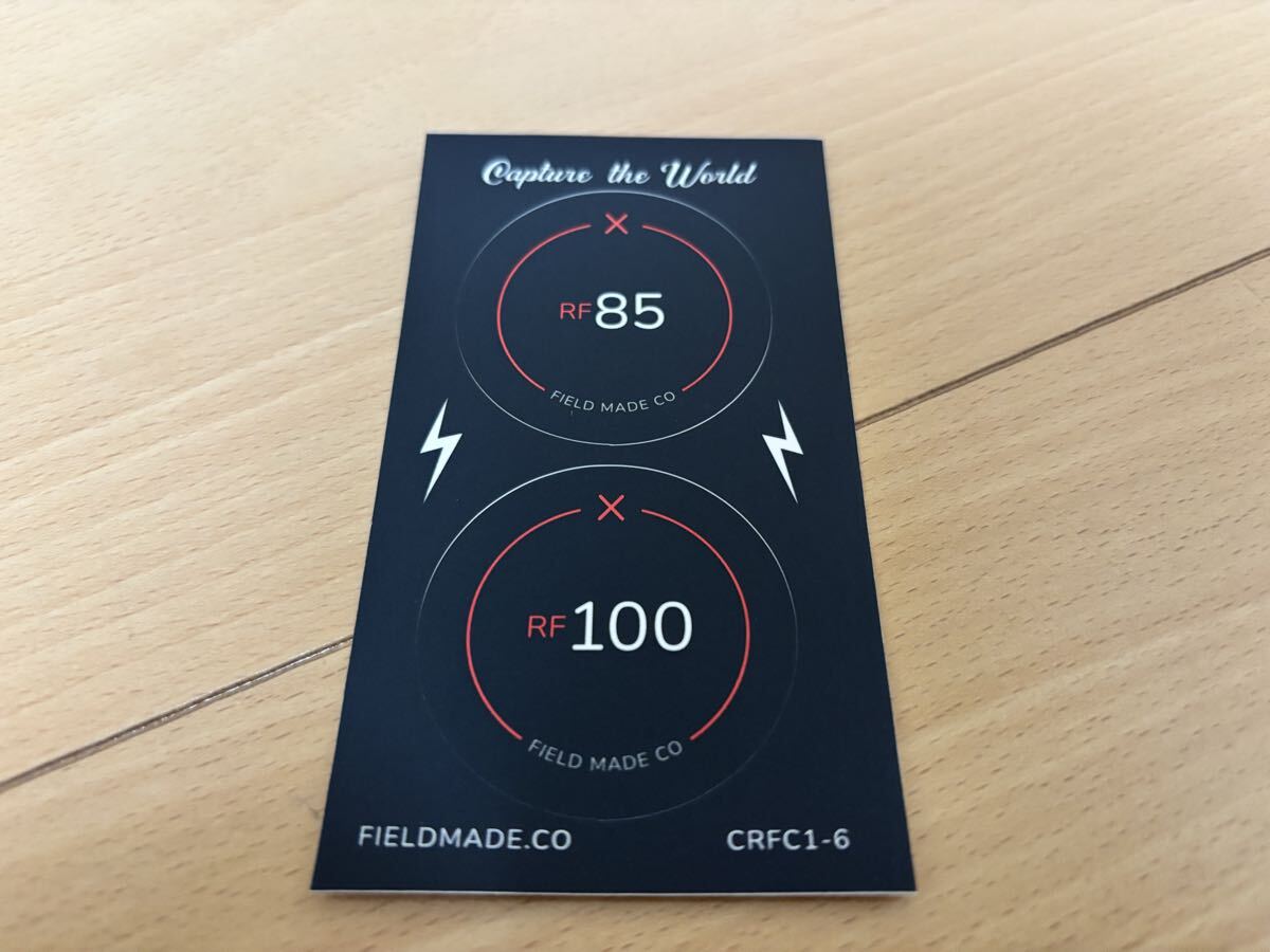 【新品未使用 / 送料無料】 FIELD MADE インジケーター ステッカー キヤノン Canon RF 85、100 レンズキャップ用