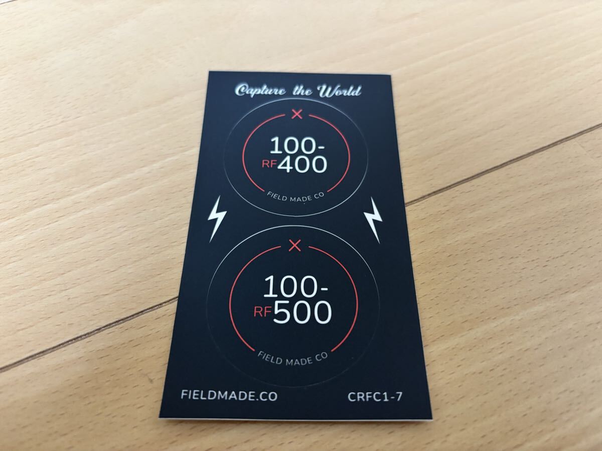 【新品未使用 / 送料無料】 FIELD MADE インジケーター ステッカー キヤノン Canon RF 100−400、100−500 レンズキャップ用