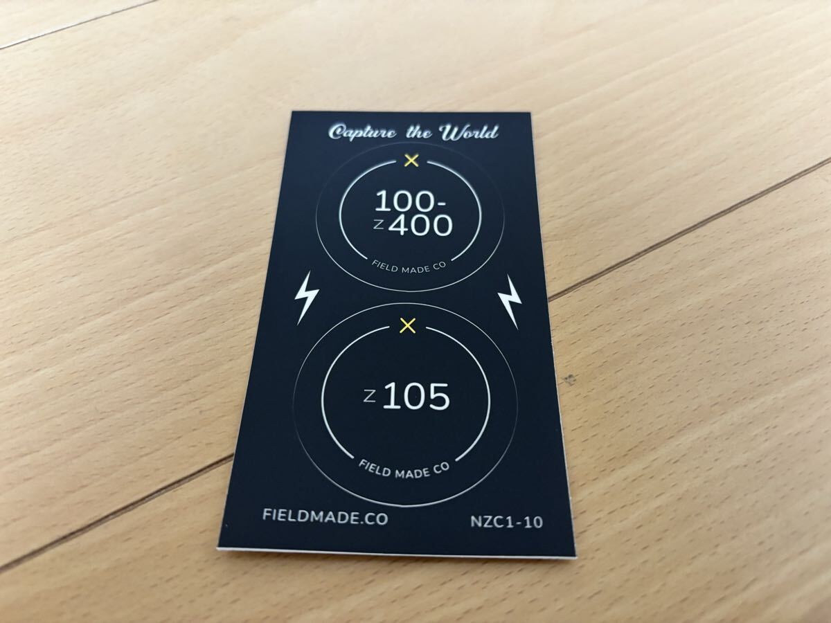 【新品未使用 / 送料無料】 FIELD MADE インジケーター ステッカー ニコン Nikon Z 100−400、105 レンズキャップ用