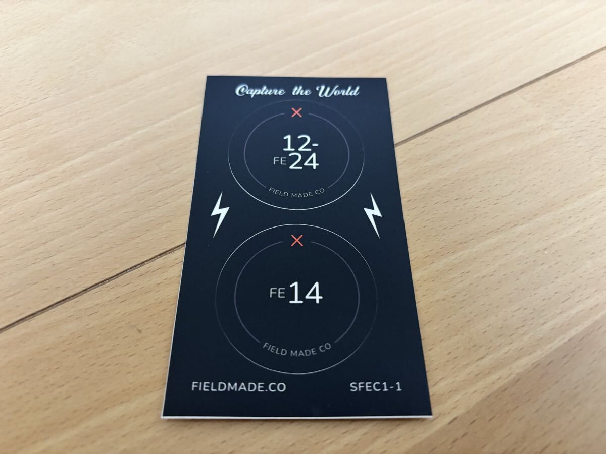 【新品未使用 / 送料無料】 FIELD MADE インジケーター ステッカー ソニー SONY FE 12−24、14 レンズキャップ用