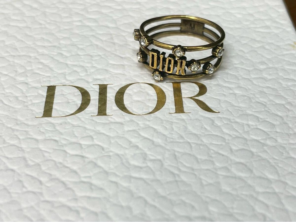 Dior ディオール CD DIOR リング 指輪 ゴールド ラインストーン ロゴ アクセサリー