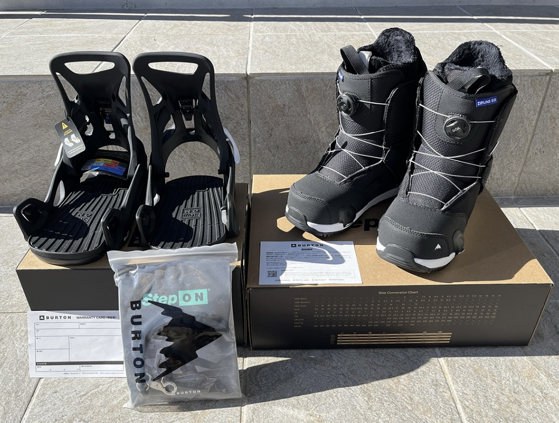 新品未使用 キッズ用 24cm BURTONステップオン ブーツバインセット ZIPLINE STEP ON