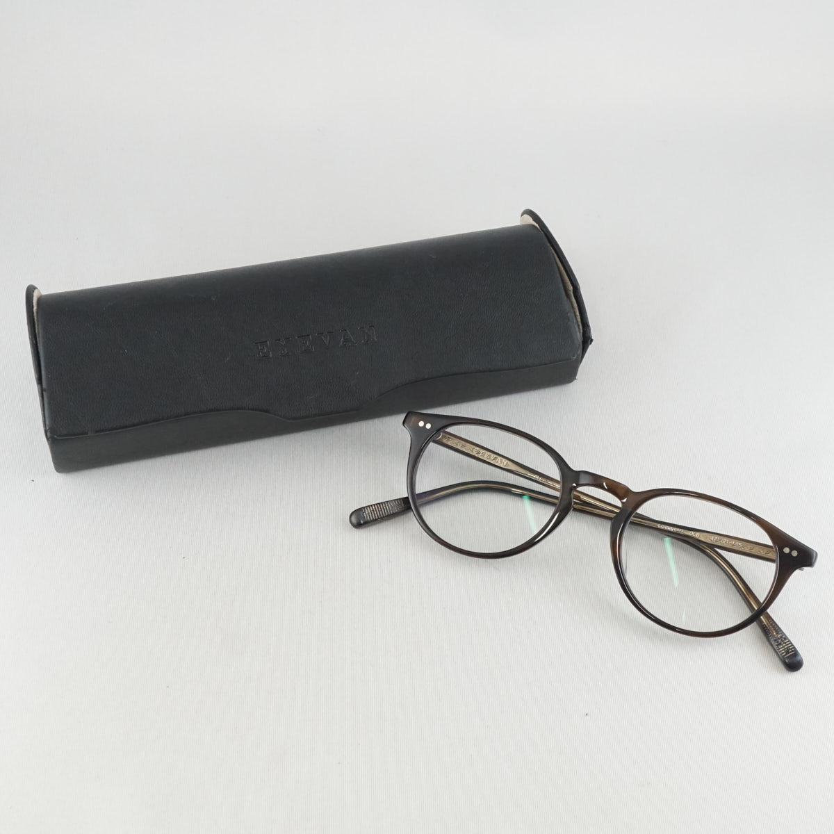 眼鏡 EYEVAN アイヴァン LOEWY 47 OLB USED美品 ブラウン ユニセックス メガネフレーム アイウェア メガネ 日本製 X8521