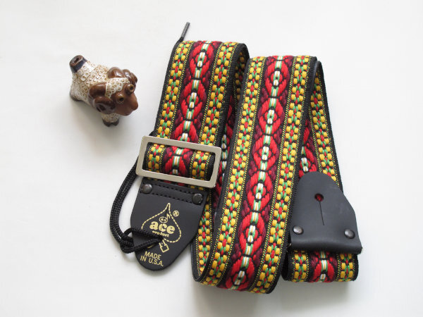 [新品] ACEギターストラップ ACE-4 BOHEMIAN RED ACE VINTAGE REISSUE Guitar Straps