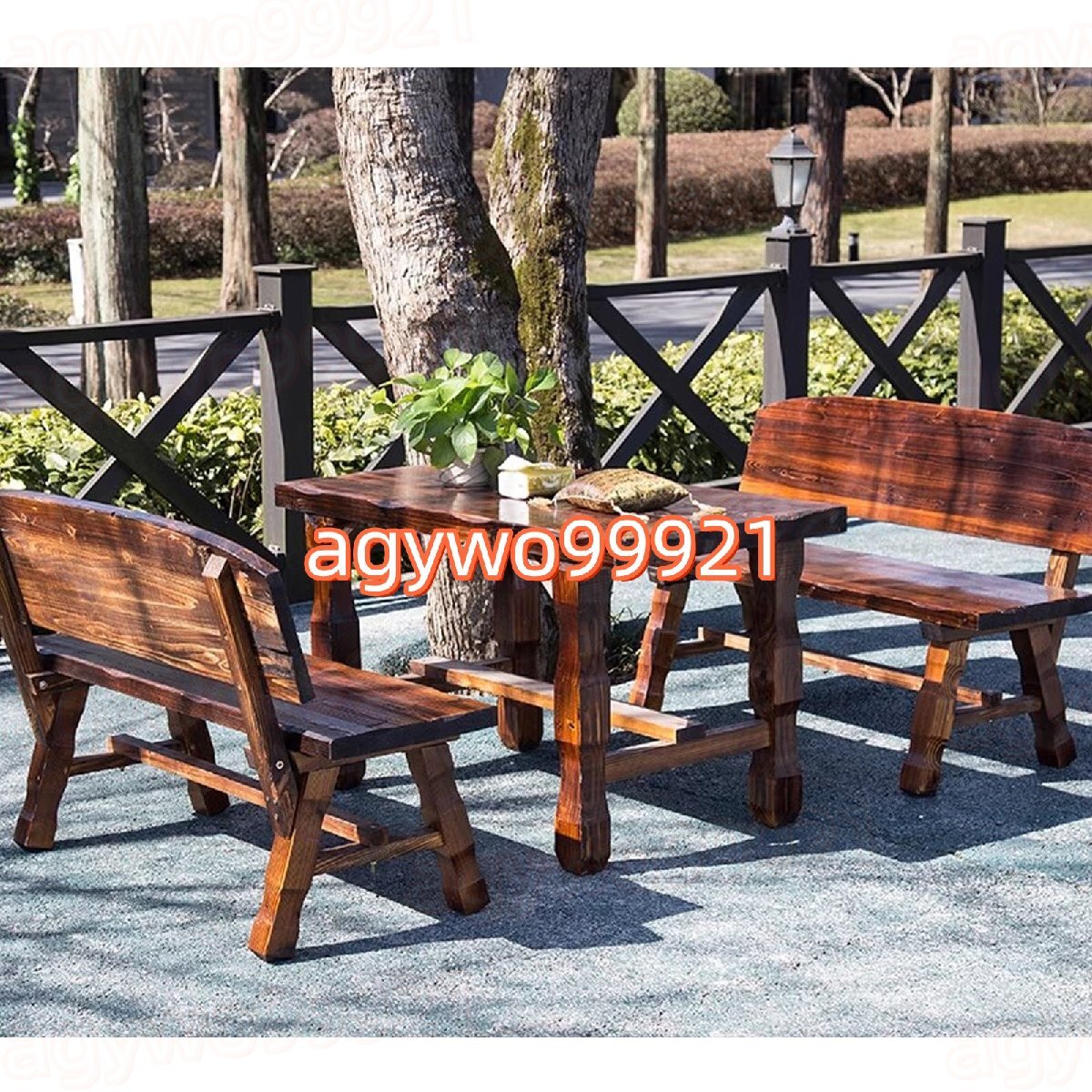 ガーデンベンチ 屋外 120cm 木製 ベンチ 屋外 背もたれ付き テーブルと椅子のセット 裏庭 庭 屋外ラウンジ パティオ家具用