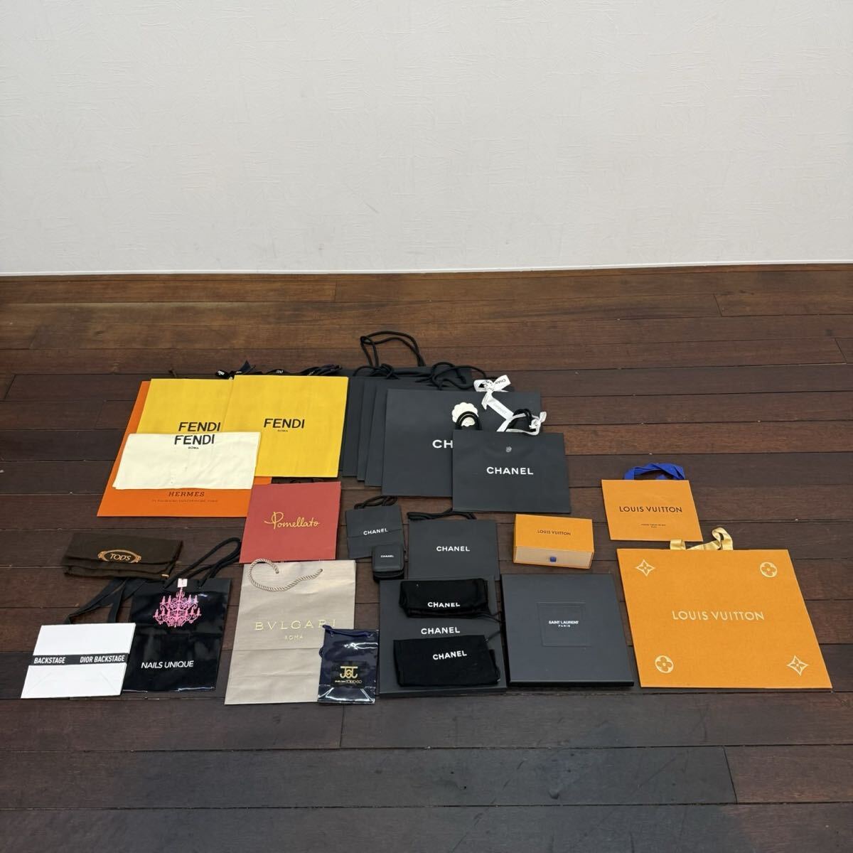 H112KZ14a ハイブランド 紙袋 ブランド 空箱　ショップ袋 シャネル ブルガリ フェンディー ルイヴィトン エルメス 25点 ブランド