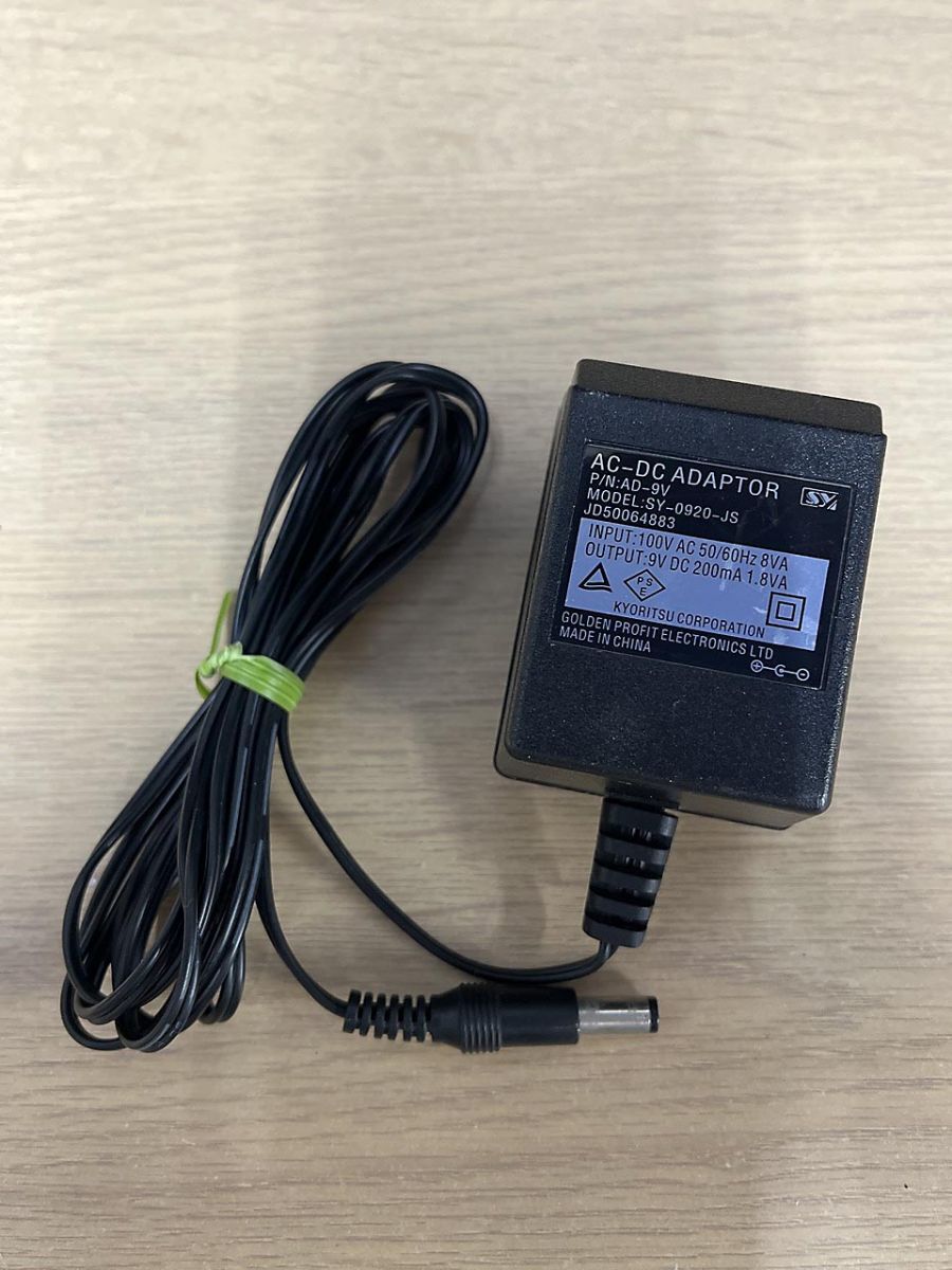 エフェクター用 ACアダプタ 9V DC 200mA センターマイナス AD-9V SY-0920-JS キョーリツコーポレーション