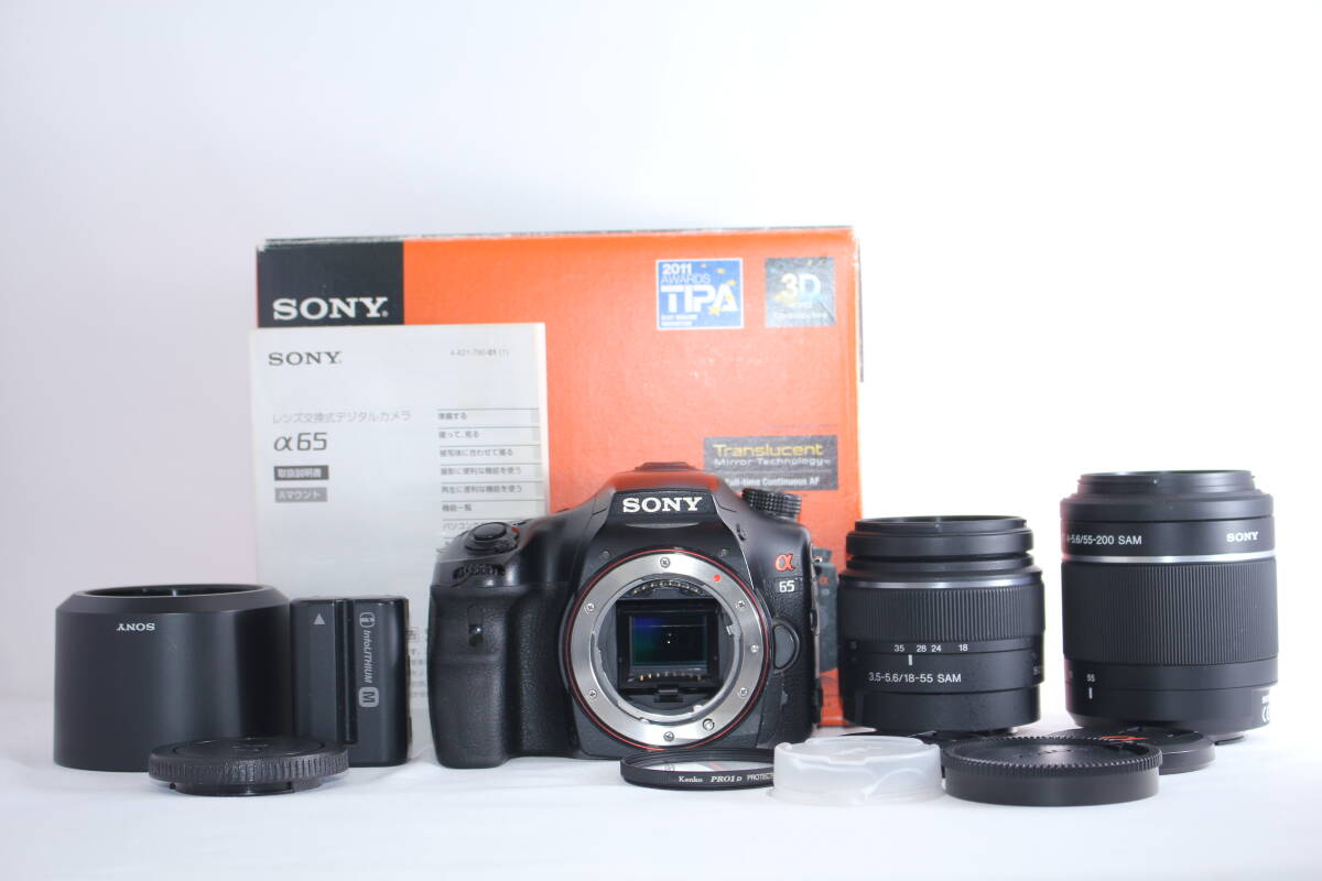 ★極美品★ソニー SONY α65 ダブルレンズキット ★元箱付き★#K680