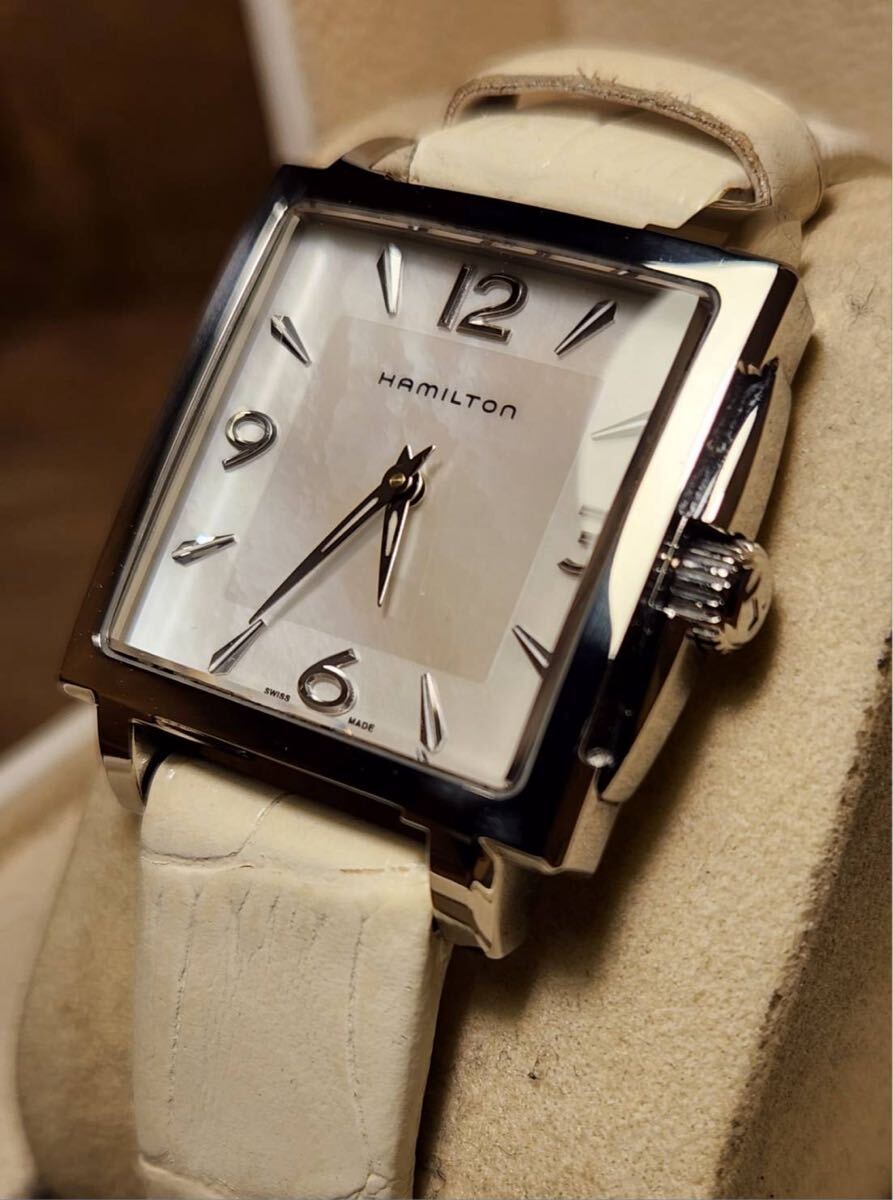 送料込み　マザーオプパール　ジャズマスター ハミルトン HAMILTON Jazzmaster SQUARE QUARTZ 腕時計　スクエア　khaki カーキ クォーツ