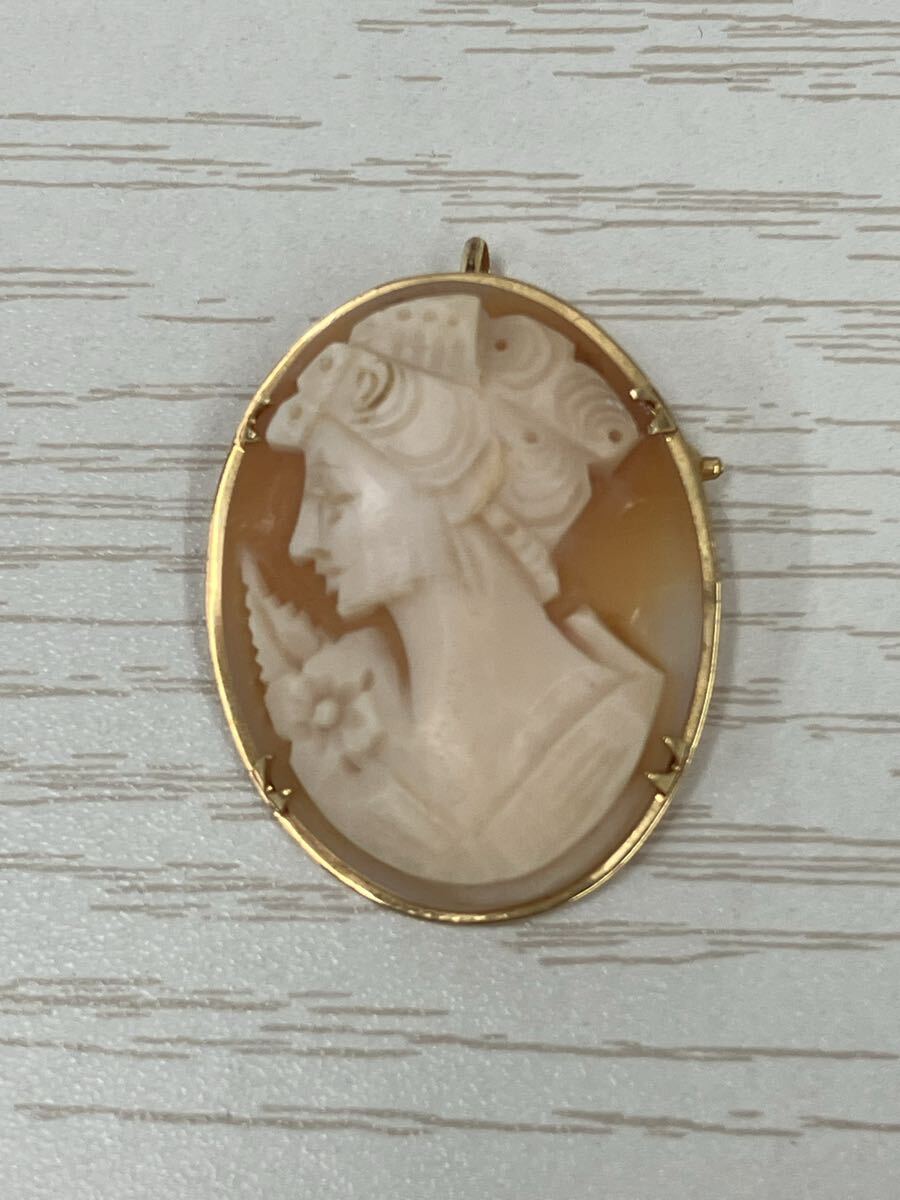 【AB1335-q】 K18 カメオ ブローチ ペンダントトップ アクセサリー 総重量6.89g 刻印あり ヴィンテージ コレクション