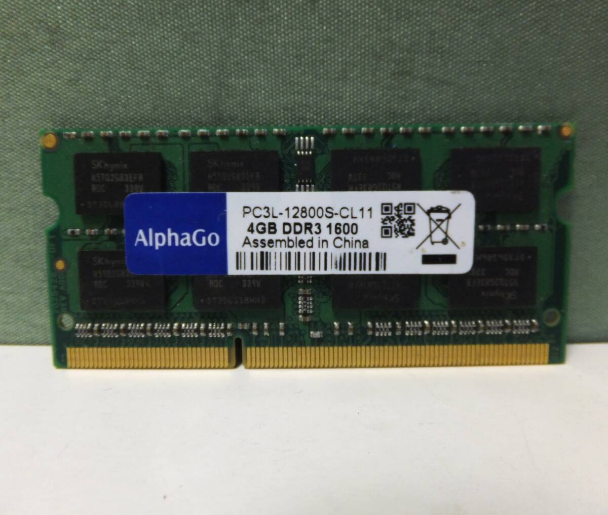PC用メモリ AlphaGo 4GB DDR3 1600 PC3L-12800S-CL11 4GB 中古 132