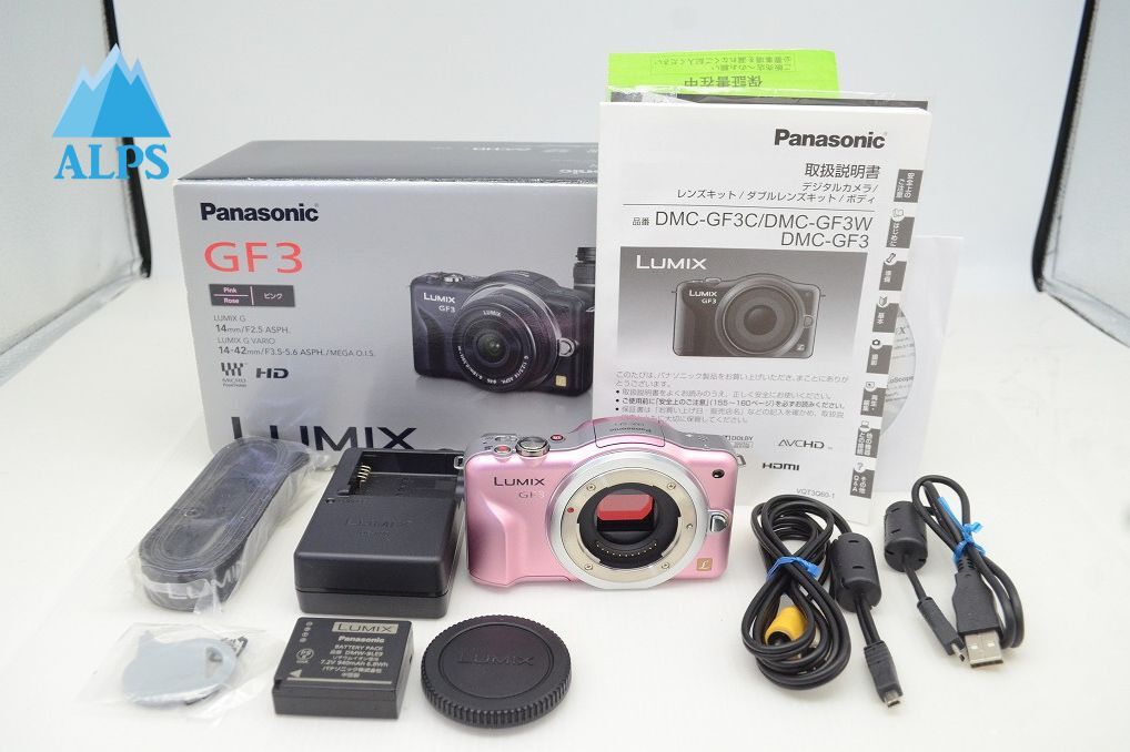 美品 Panasonic パナソニック LUMIX DMC-GF3 ボディ ミラーレス一眼カメラ フェアリーピンク 元箱付 251202n【アルプスカメラ】