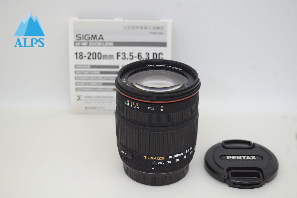 美品 SIGMA シグマ 18-200mm F3.5-6.3 DC PENTAX ペンタックス Kマウント APS-C ズームレンズ 251208q【アルプスカメラ】