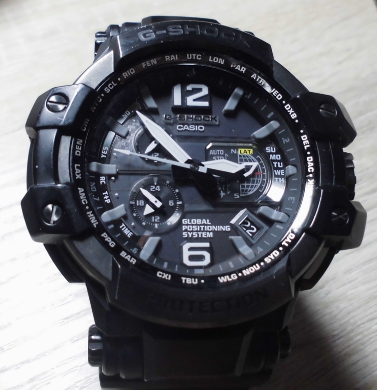 美品！送料390円～カシオ ジーショック GPW-1000-1BJF GPSハイブリッド 電波ソーラー ２次充電池交換済み G-SHOCK SKY COCKPIT 定108000円