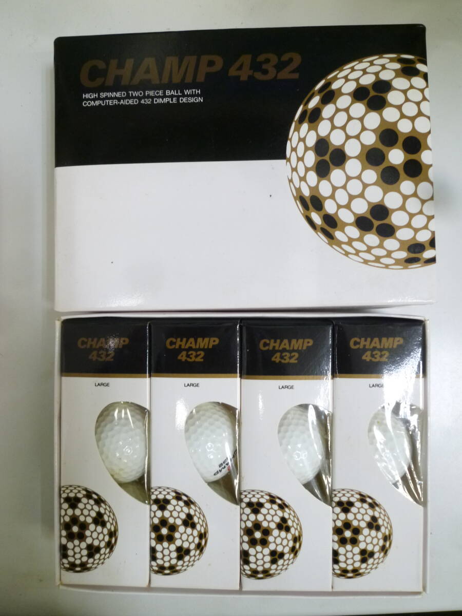 ＃41931 【長期保管品】 未使用？ 中古品？ 不明品 CHAMP ゴルフボール 432 DIMPLES ボールナンバー1～4 12個 1ダース シミ汚れあり 現状品