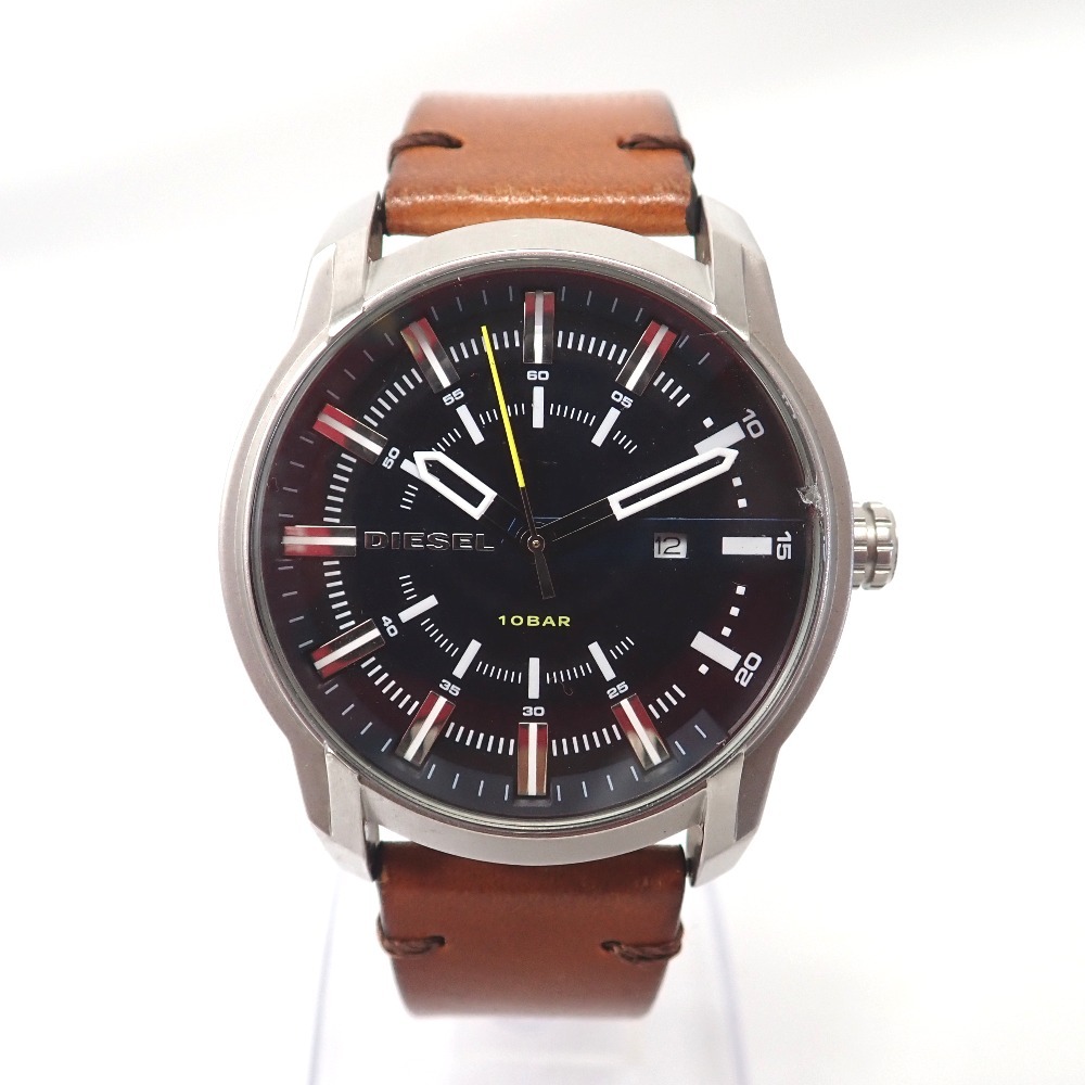 Ft635005 ディーゼル 腕時計 3針 DZ-1847 DZ1847 ブラック文字盤 メンズ DIESEL 中古