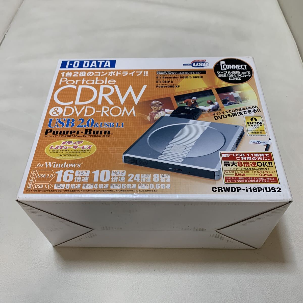☆IS-1229つ80 I-O DATA CDRW&DVD-ROM CRWDP-i16P/US2 動作確認済☆