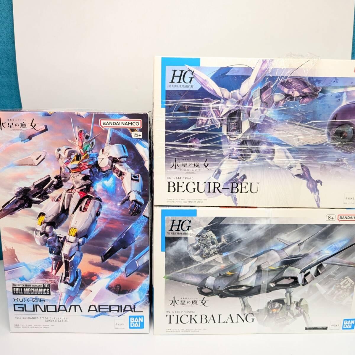 FULL MECHANICS 1/100 ガンダムエアリアル　彗星の魔女　1/144 HG ベギルベウ　ティックバラン 未組み立て まとめ売り