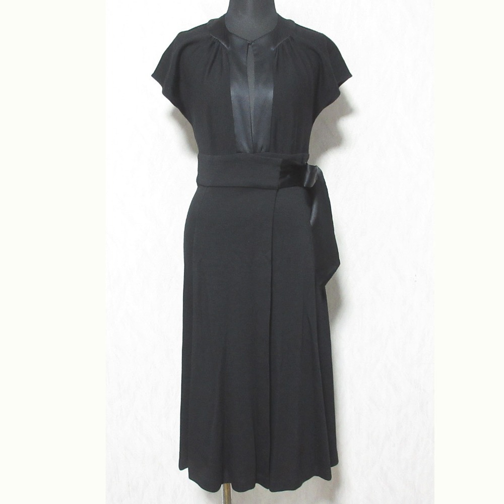 良品 DIANE von FURSTENBERG ダイアンフォンファステンバーグ ウール ラップワンピース サイズ2 ブラック