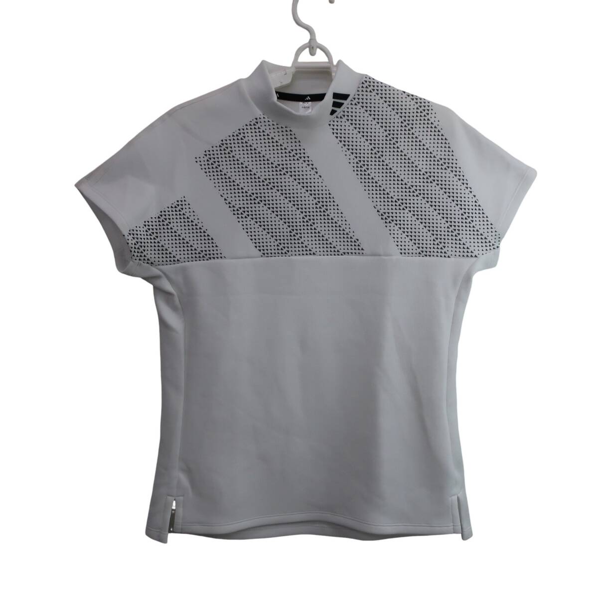 【10%オフ】【美品】adidas(アディダス) 半袖モックネックシャツ 白 レディース XL ゴルフウェア 2511-0929 中古