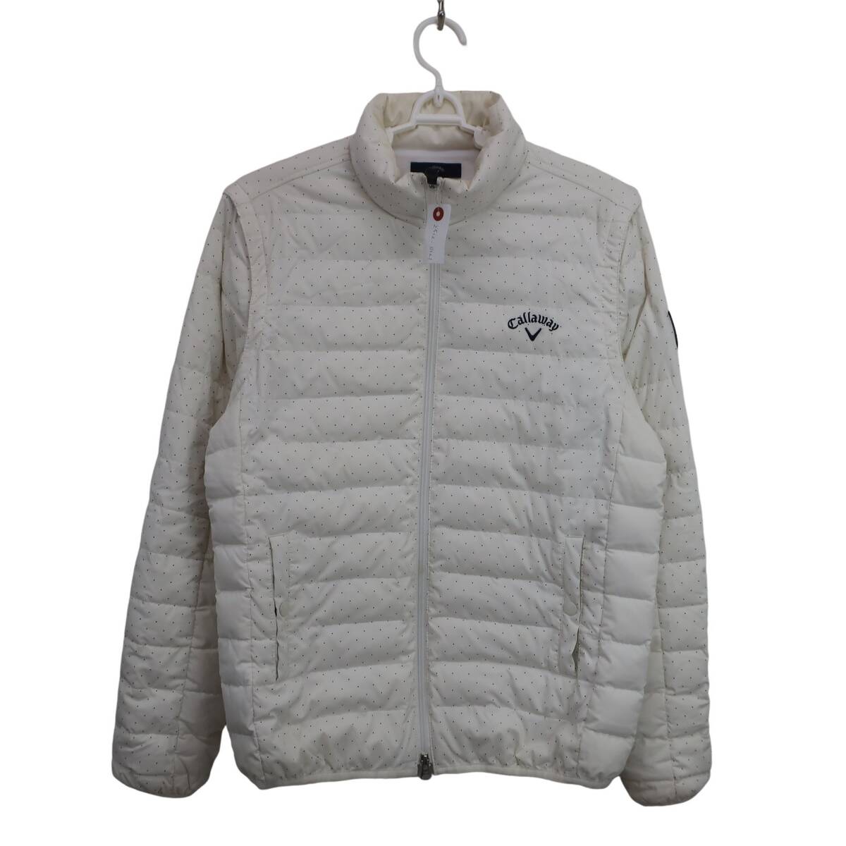 【10%オフ】Callaway(キャロウェイ) ダウンジャケット 白ネイビー メンズ L ゴルフウェア 2512-0121 中古