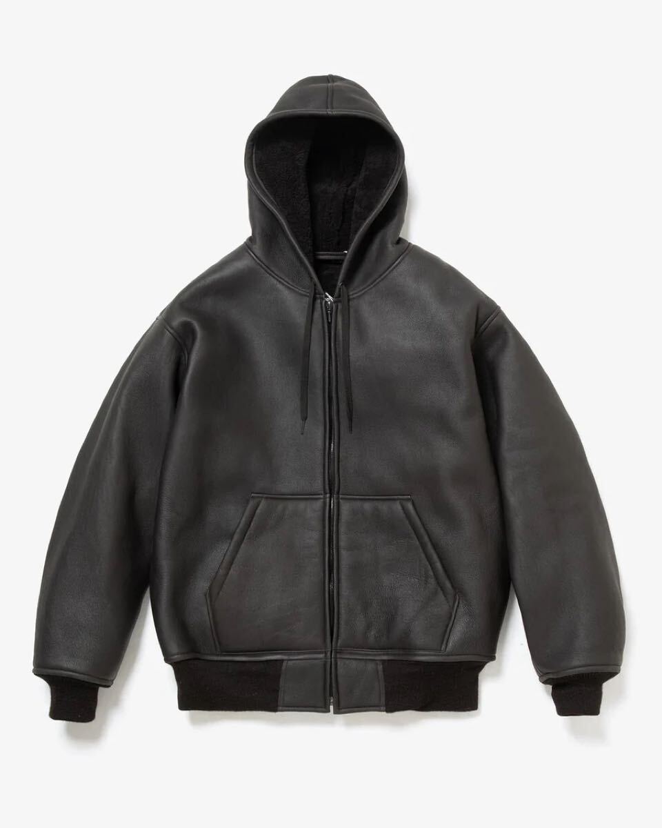【新品未使用 タグ付き】COMOLI シープスキンジップパーカ（ムートン） BROWN Size2 日本製/コモリ レザー フーディー/本革/ジャケット