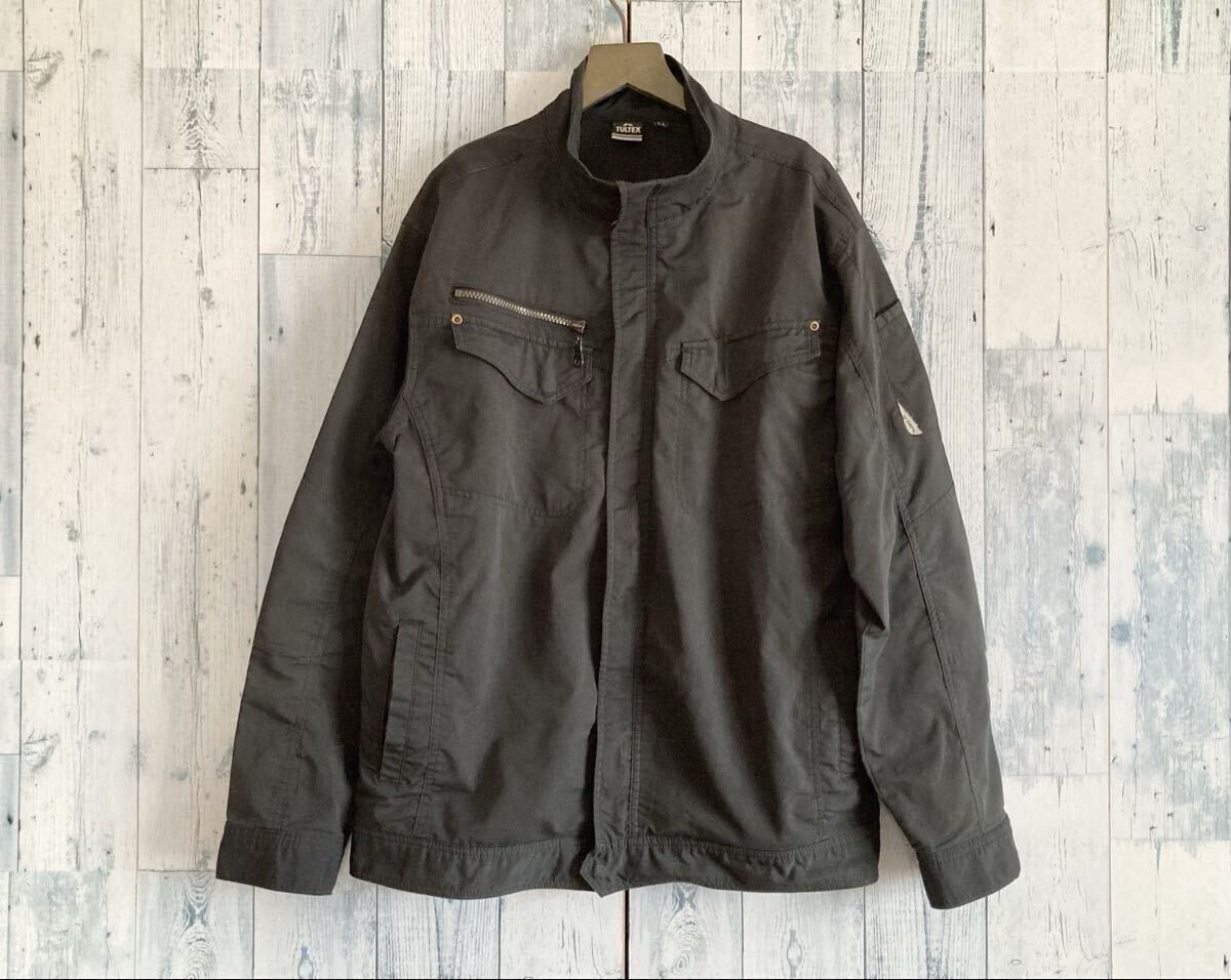 TULTEX タルテックス ワークジャケット 作業着 高伸縮 ストレッチ 長袖 春物 秋物 合物 ブラック メンズ LL