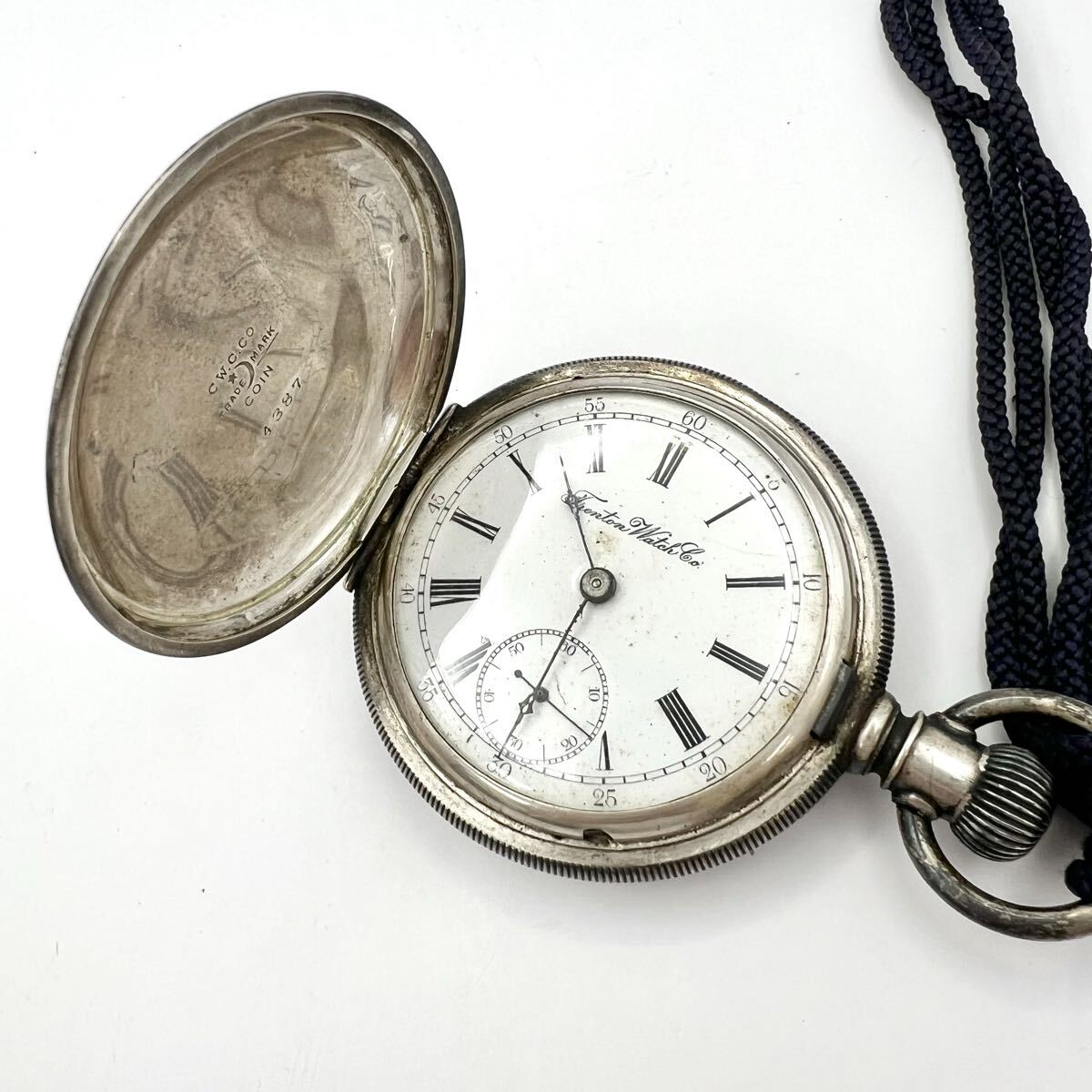 Trenton watch Co トレントン 懐中時計 スモセコ シルバーカラー 当時物 ヴィンテージ 手巻き アンティーク 稼働品