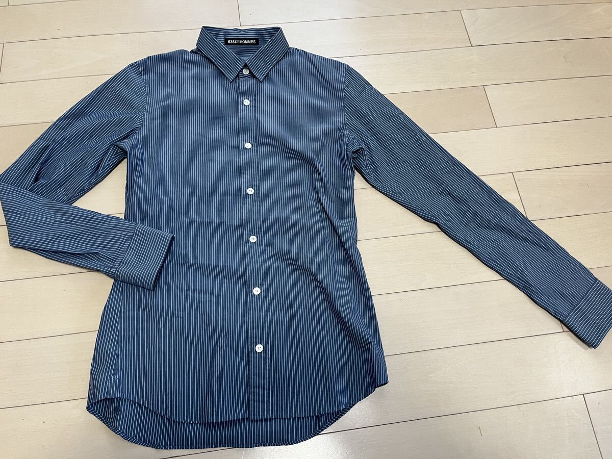 5351 pour les hommes 長袖シャツ ボタンダウン ネイビー 2サイズ