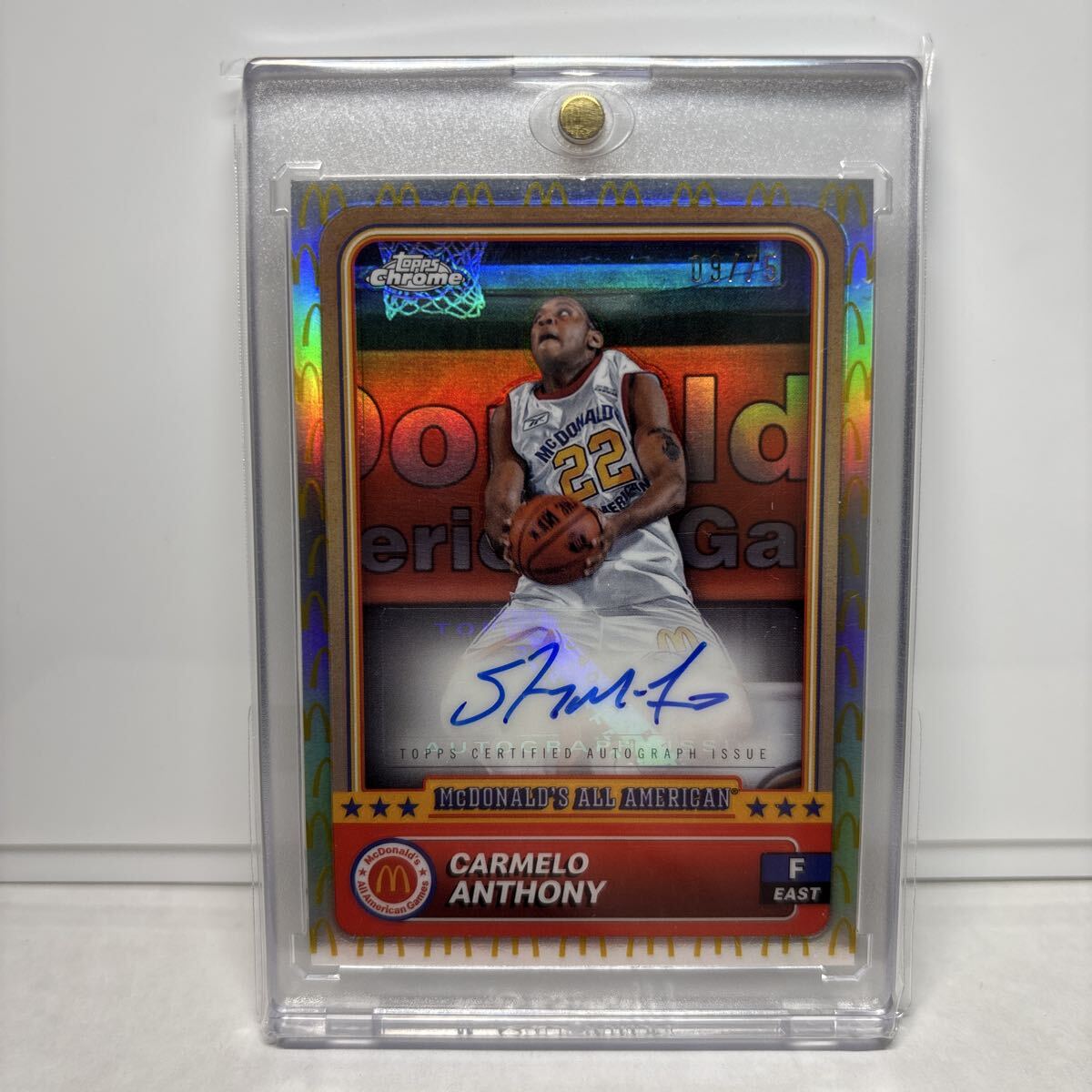 Carmelo Anthony /75 シリアル　直筆　Auto サイン　Logo Refractor 2024 Topps McDonald’s All American 【検索ワード Basketball NBA 】