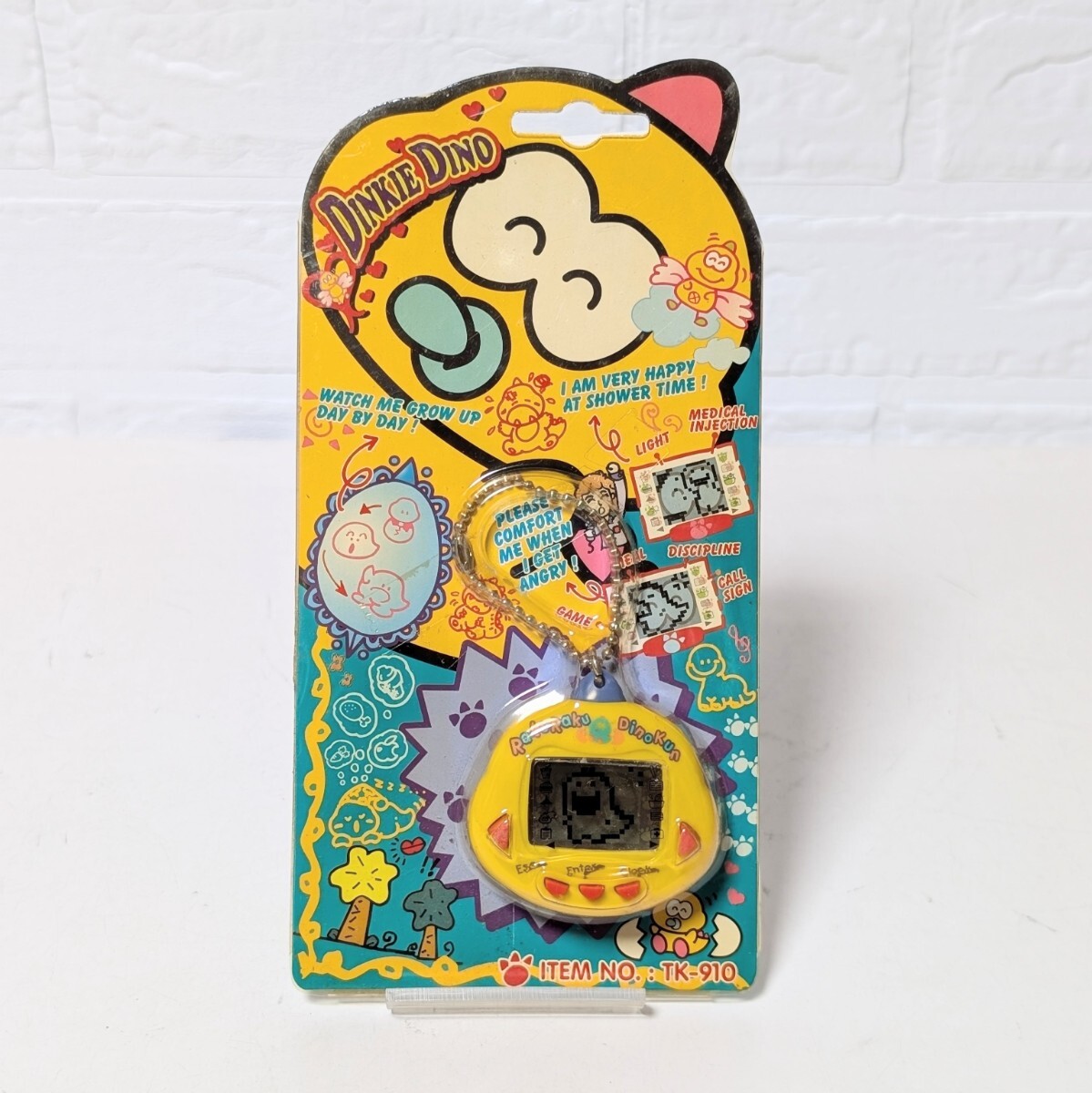 当時物 未開封 未使用保管品 TK-910 DINKIE DINO ディンキー ダイノ 黄色 海外版 ラクラクダイノくん バーチャルペット