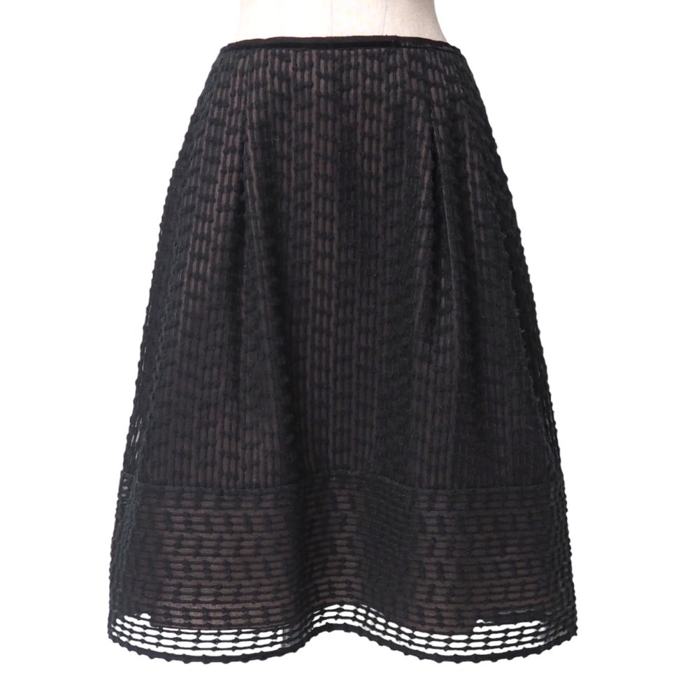 美品 FOXEY BOUTIQUE フォクシー ブティック スカート サイズ40 フレア オーガンジー シアー