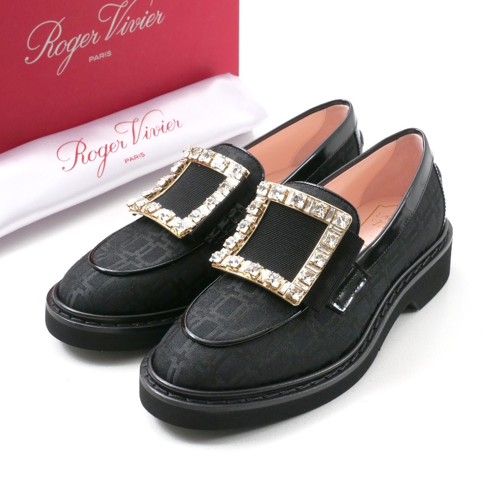 未使用 2022年製■Roger Vivier ロジェヴィヴィエ Viv' Rangers ローファー サイズ37 ラインストーン バックル