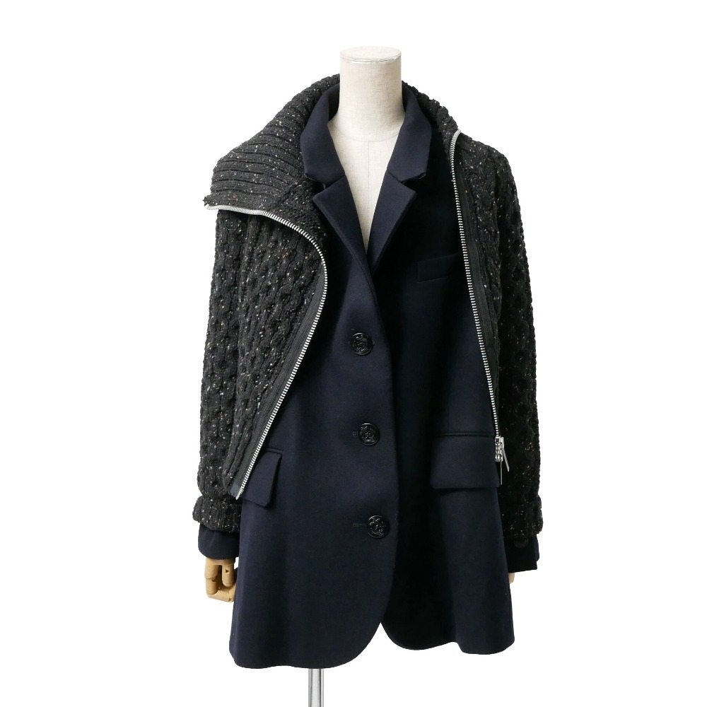 美品 Sacai サカイ ジャケット サイズ1 2WAY ドッキング