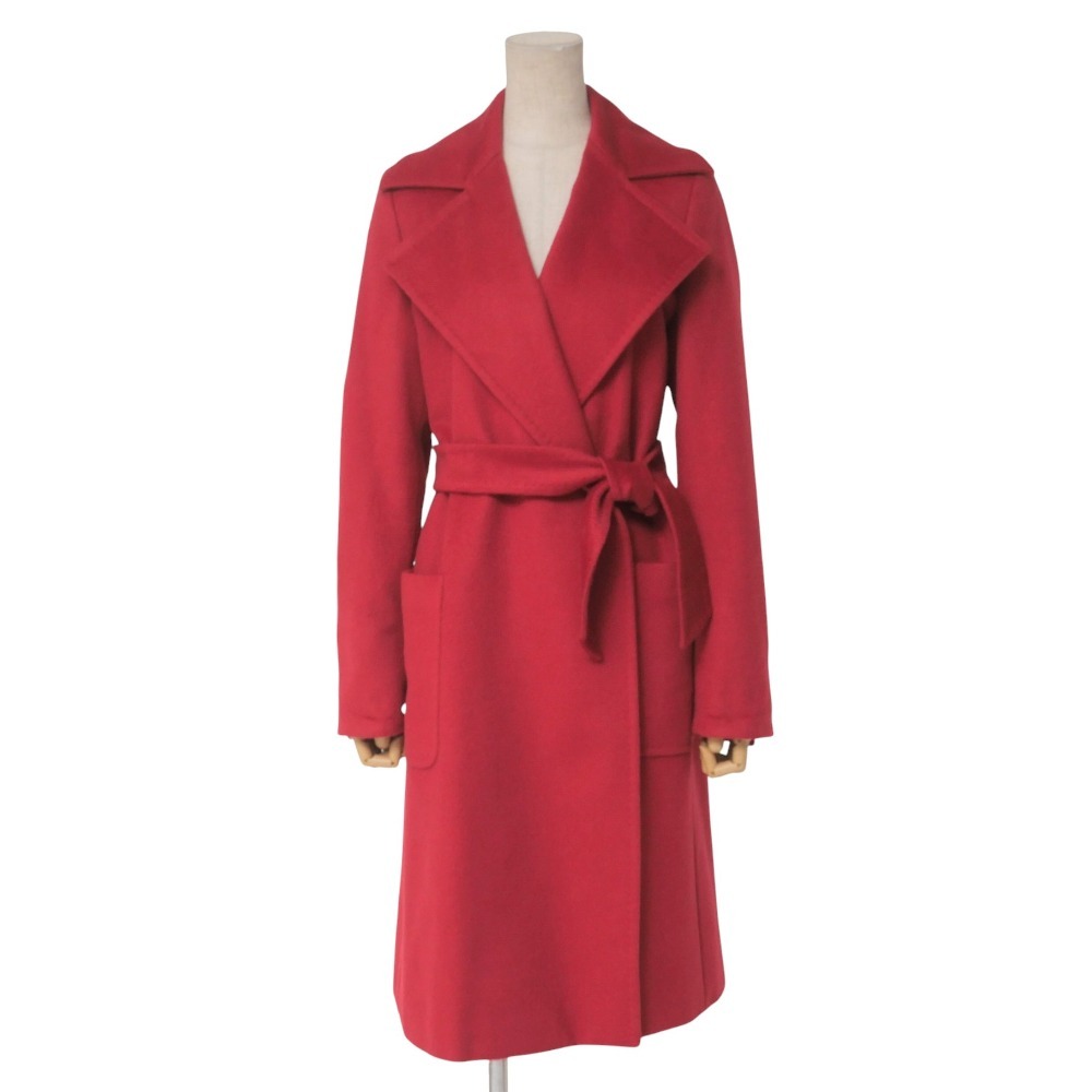 美品 MAX MARA マックスマーラ コート サイズ40 白タグ アルパカ混 ベルテッド