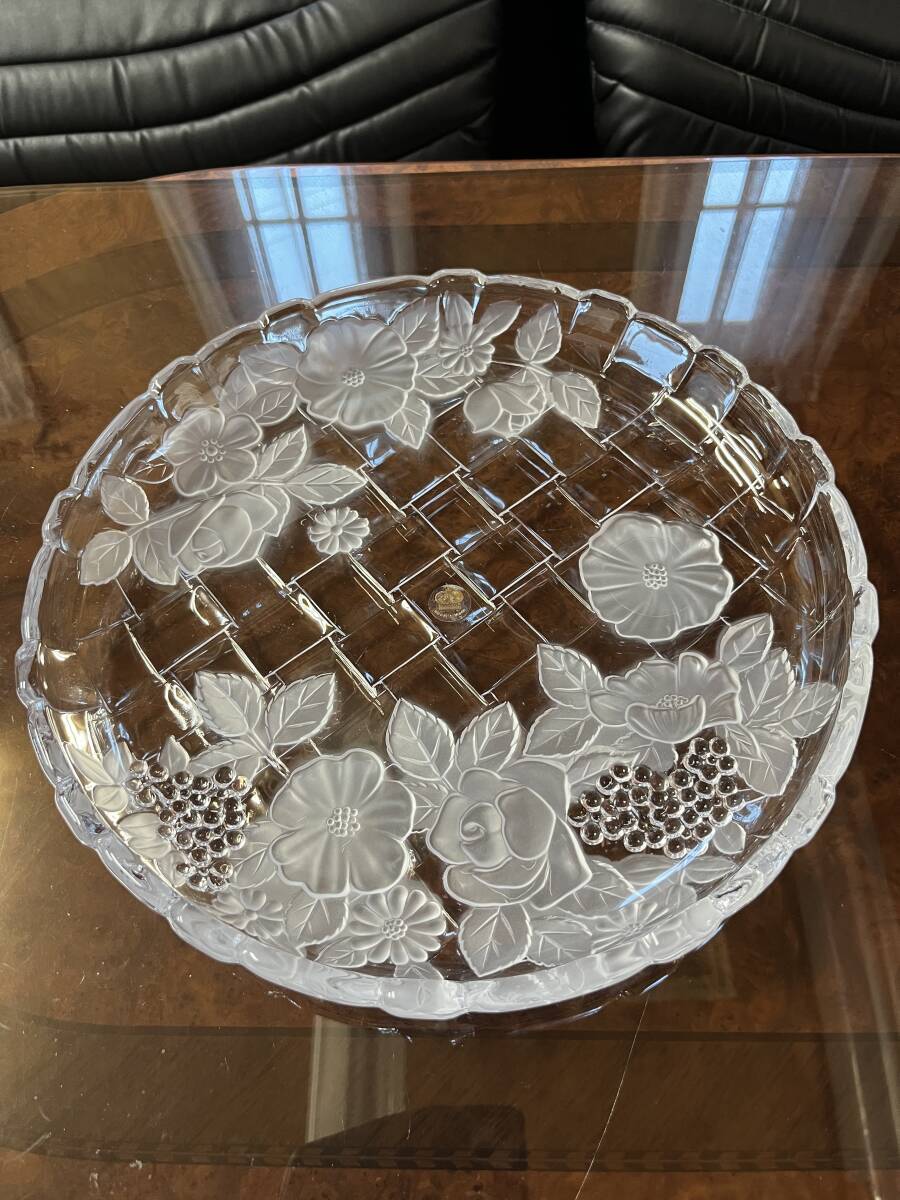 RICCARDO 大型ガラス皿 ガラス製 皿 アンティーク 工芸ガラス