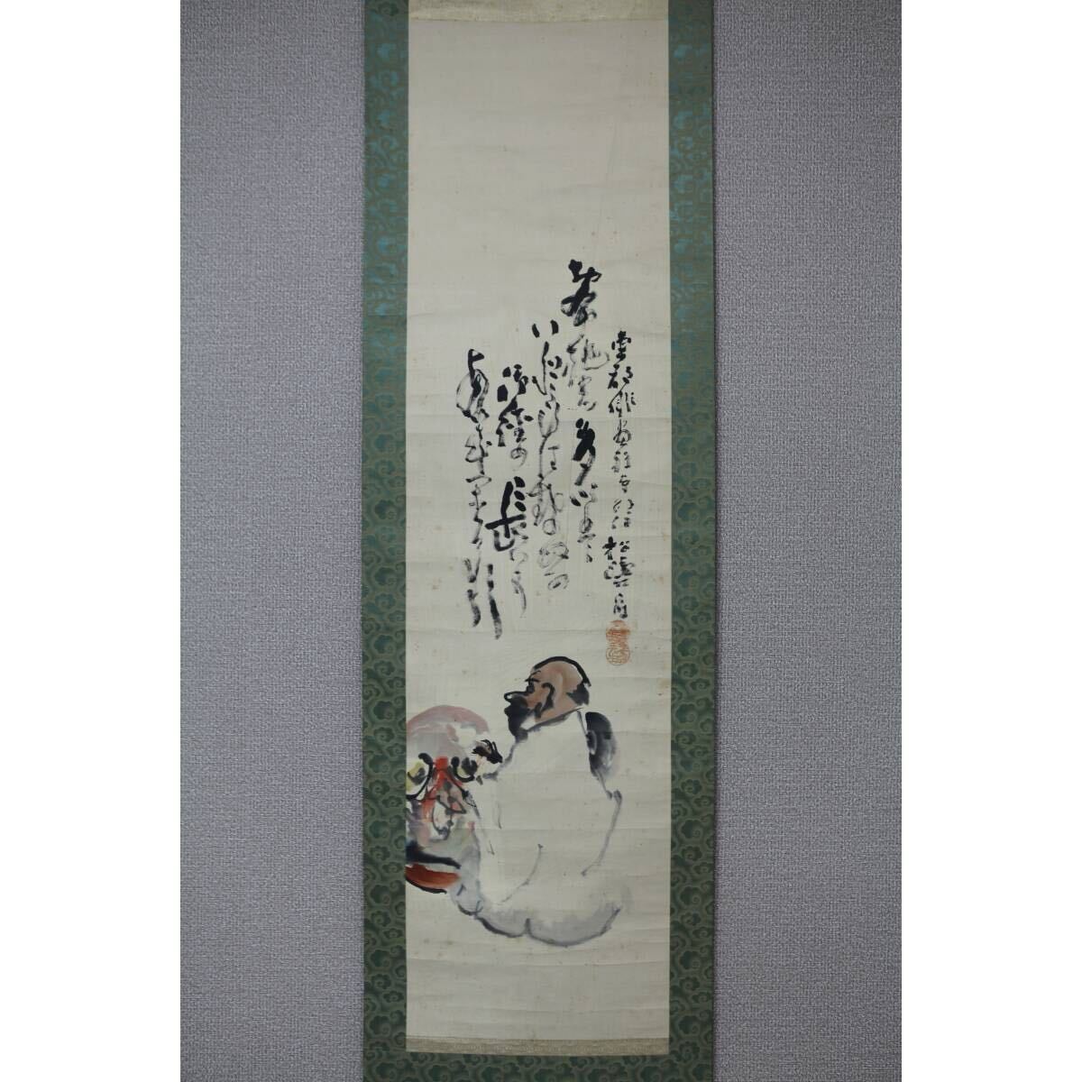 【真作】【風車】倉田松涛　「ダルマ図」◎肉筆紙本◎秋田の名家 秋田画人 平福穂庵師事 巽画会 角館四条派 日本美術協会会員 帝展 南画