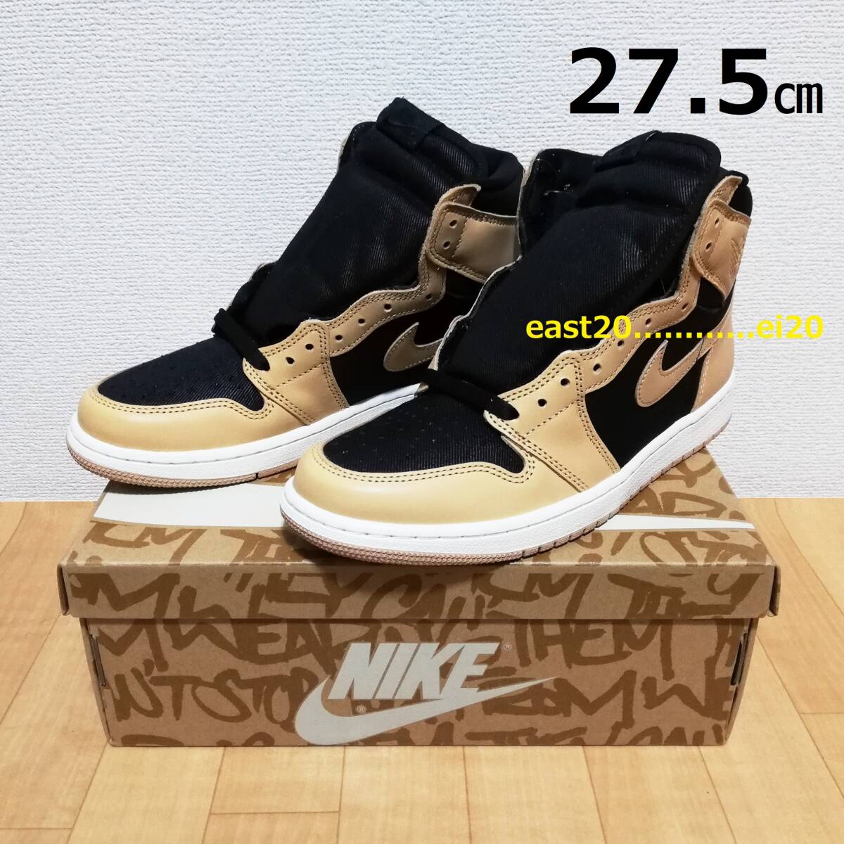 新品 NIKE AIR JORDAN 1 RETRO HIGH OG VACHETTA TAN ナイキ エア ジョーダン 1 バケッタタン スニーカー 27.5㎝ US9.5 未使用 555088-202